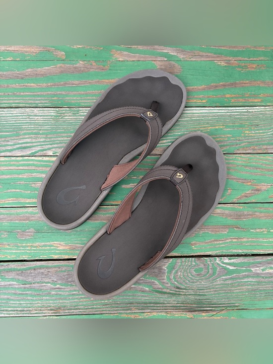 OluKai Shoes - OluKai OHANA Womens Sz 8 Slip On Thong Sandals Brown Flip Flop Beach Summer